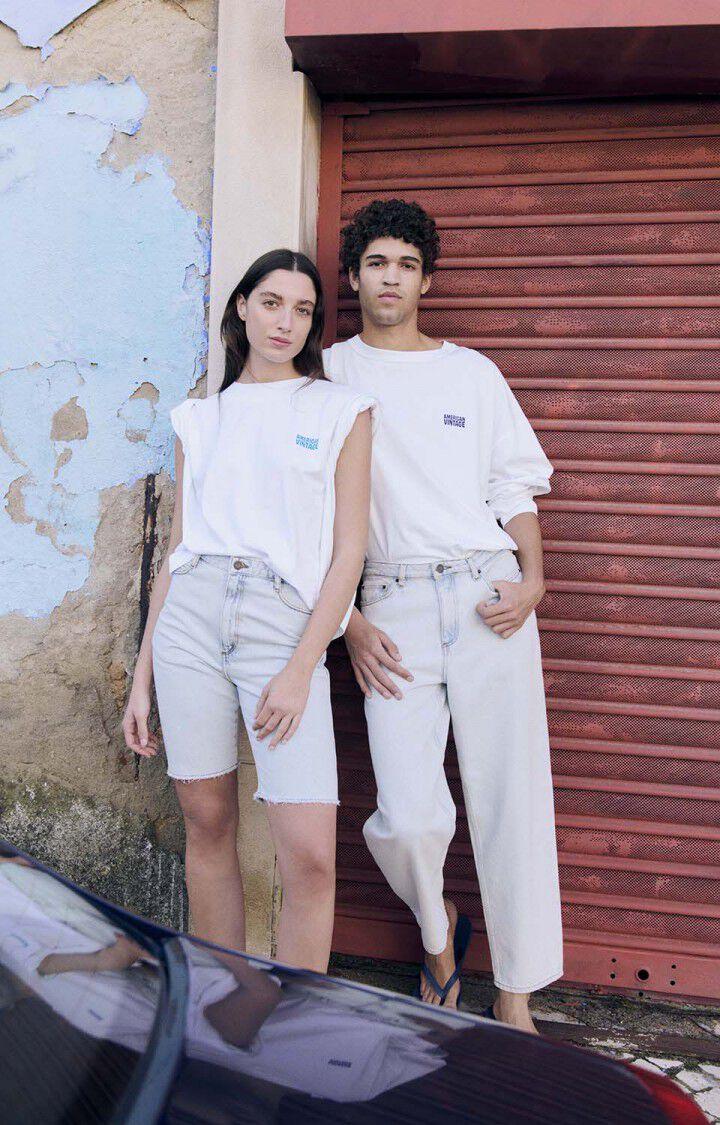 American Vintage Gixy Blanc Longsleeve Oversized Langarm-Shirt Herren Weiß